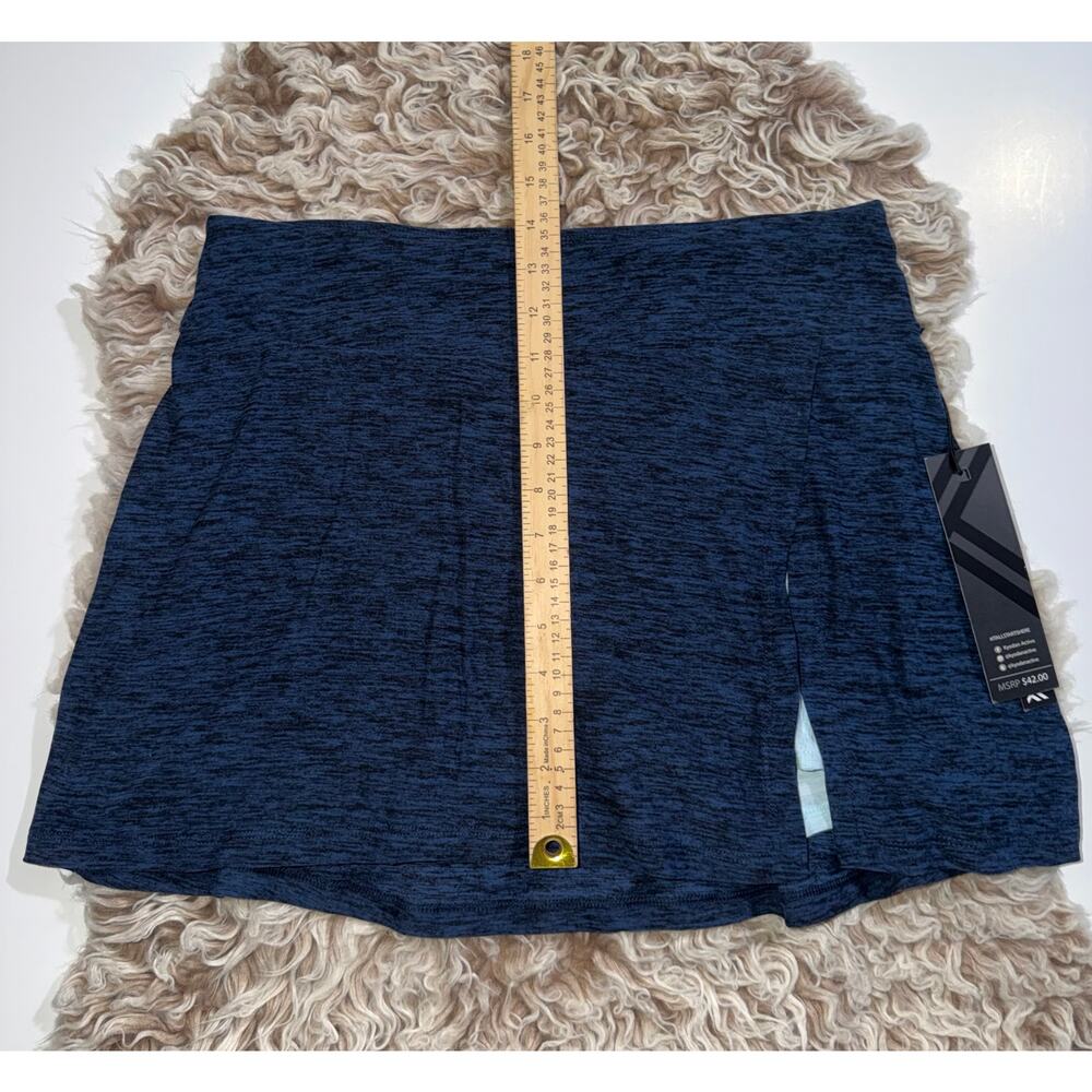 Kyodan women’s new blue & black activewear skort with side slit - Picture 5 of 13